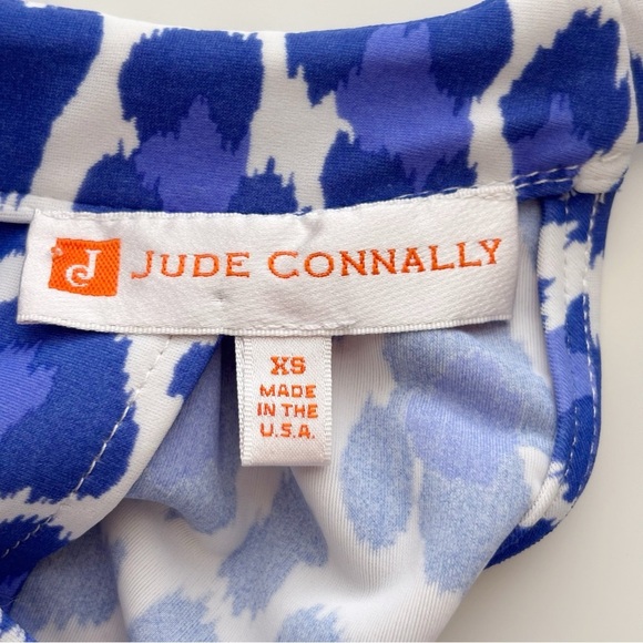 Jude Connally Lisa Leopard Print Dress XS Cobalt Blue - Picture 7 of 9